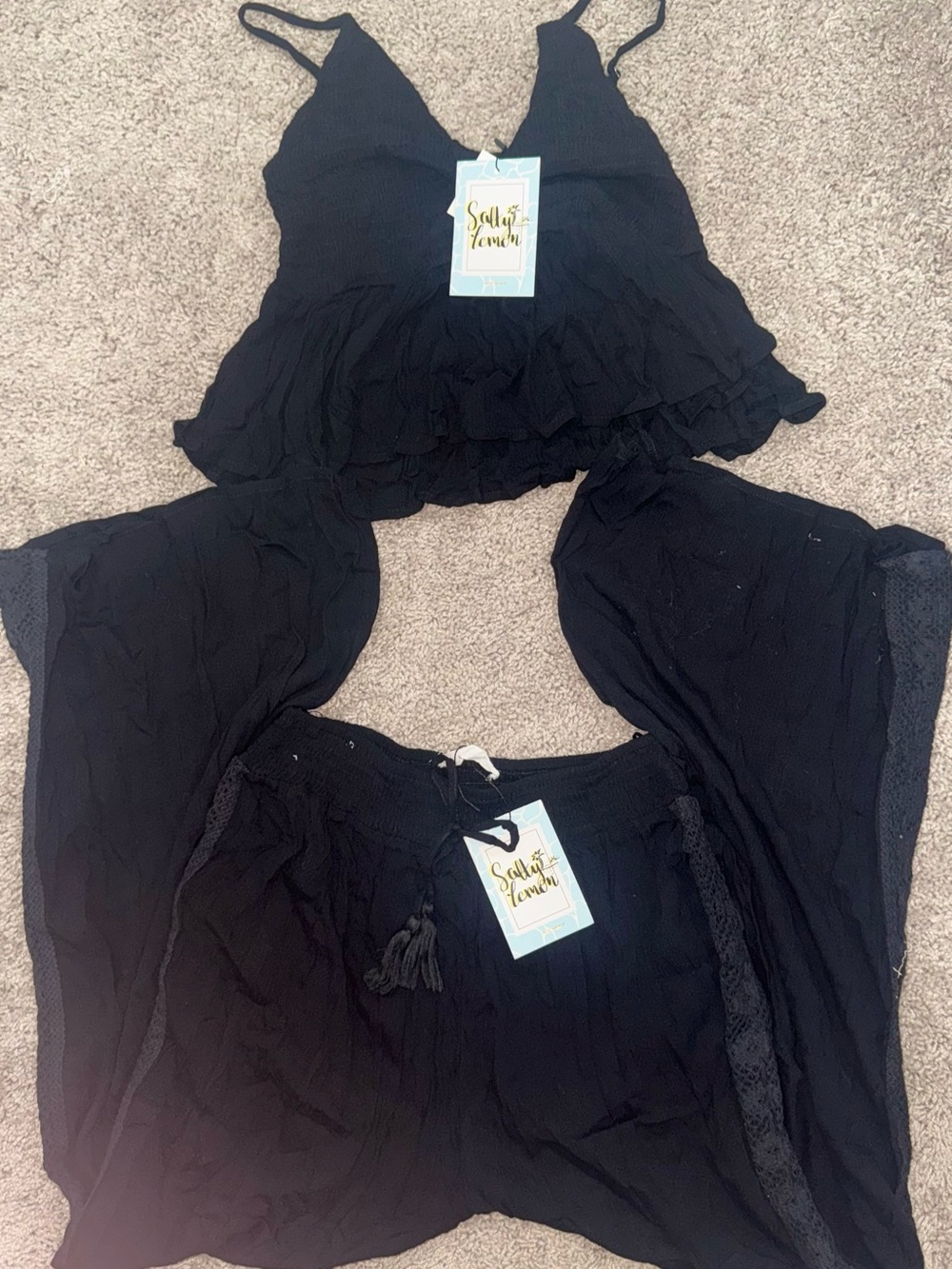 Nomad Black Wide Leg Pants Jumpsuit Set